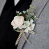 Ramo de novio de boda transfronteriza, ramillete de novia para boda, cárdigan de dama de honor, simulación de rosa PE, broche para vestido de banquete
