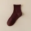 Calcetines Blancos y Negros para Hombres y Mujeres, Calcetines de Media Pantorrilla para Primavera y Otoño, Calcetines de Algodón Transpirables de Color Sólido, Calcetines Deportivos para Parejas, Calcetines Cortos de Verano al por Mayor