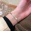 Pulsera Ruitai de Plata Esterlina s925 Plata Lisa Vintage Vieja Smiley para Mujer Diseño de Nicho Sentido Estilo Coreano Joyería de Mano para Novia