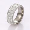 Anillo de Acero Inoxidable con Incrustaciones de Diamantes Acero de Titanio No Se Desvanece Paniculata Diamantes de 5 Filas Lujo Accesible Anillo de Pareja de Alta Gama