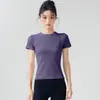 Camiseta Esportiva de Manga Curta Respirável Leve de Alta Qualidade Roupa de Yoga Feminina Corrida Pilates Treinamento Fitness Top Verão