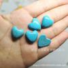 Anillo de corazón de durazno de turquesa azul y blanco de 10~25 mm fondo plano amor medias cuentas DIY incrustado accesorios de piedra desnuda cuentas sueltas