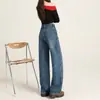 Jeans de pierna ancha nuevos para mujer 2026 transfronterizos, nuevo estilo otoño e invierno, holgados de cintura alta, con caída, versátiles, pantalones de largo hasta el suelo, efecto adelgazante