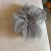 Scrunchie xadrez romântico em organza estilo francês, faz o rosto parecer menor, acessório de cabelo doce simples retrô francês, novo estilo