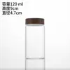 Botella de vidrio transparente de 47 mm con tapa de imitación madera para exhibir pulseras de sándalo, tarro de almacenamiento de cuentas de oración de agarwood de alta gama y palo de rosa