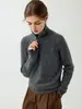 Suéter de Cashmere Puro Espesso Resistente para Mulheres com Gola Alta Meia Zíper Tricô Inverno Nova Chegada Camada Base Top Interno