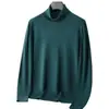 Suéter de Lana para Hombre Imitación 100% Lana Otoño e Invierno Cuello Alto Lavable a Máquina Lana Interior Alta Lujo Suéter Amigable con la Piel