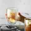 Vaso de Agua de Vidrio Transparente de Doble Capa Vaso de Té Aislado Térmicamente Hogar Oficina Taza Creativa para Leche o Café