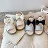 Zapatos de Princesa Sandalias de Lazo 2025 Verano Bloque de Color Lentejuelas Antideslizantes Zapatos de Baile Día del Niño Niñas Rendimiento Sandalias de Una Tira