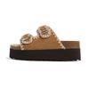 Sandálias Birkenstock de Plataforma com Solado Grosso para Mulheres, Novo Estilo 2026, Sandálias Birkenstock Trançadas da Moda que Aumentam a Altura para Mulheres Baixas