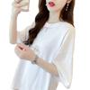 Explosões de Verão Estilo Chinês Vintage Bordado Manga Curta Camiseta Feminina Solta Plus Size Moda Reduzir Idade Top Único