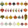 30 Colgantes Variados de Hoja de Arce y Hoja Vegetal Esmaltados de Aleación para Acción de Gracias Accesorios de Joyería DIY para Pulseras, Collares y Colgantes