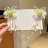 Novo Grampo de Cabelo Hanfu Estilo Chinês para Meninas, Acessório de Cabelo Infantil com Flores de Estilo Antigo, Franjas e Pérolas, Doce e Retrô