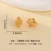 Cuentas Espaciadoras de Plata 925 Chapada en Oro con Incrustaciones de Diamantes Pulsera Estilo OVNI Cuentas Espaciadoras Cuentas Sueltas Pulsera de Cristal Accesorios para Joyería DIY