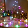 Fio de luz LED redondo para acampamento ao ar livre, atmosfera de quarto, fio de luz de Bola Bolha, caixa de bateria externa, decoração de Luz Estelar