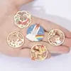 Estilo Chinês Peixe Koi Veado Sika Gato Liga Metal Óleo Gotejado Acessórios de Joia Pingente DIY Corrente de Celular Pingente de Chaveiro