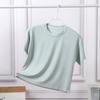 Camiseta Infantil Camiseta de Menina Nova Modal Camiseta Básica para Crianças de Meia-idade e Grandes Camiseta Infantil de Listras Verticais Película de Gelo Ombro de Água Corrente