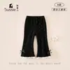 Calça infantil 2026 nova coleção outono, calça casual para bebês e crianças pequenas, calça longa flare versátil estilo coreano para bebês meninas