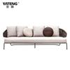 Silla Sofá Individual Casual Tejida con Cuerda Nórdica Woden Sofá Exterior Tejido a Mano de Aleación de Aluminio para Jardín de Villa
