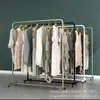 Perchero de Ropa Barra Horizontal Perchero de Ropa Perchero de Dormitorio Barra Perchero de Ropa Móvil Estante de Exhibición Interior Multifuncional con Ruedas