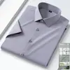 Camisa Masculina Modal Seda Stretch Camisa Masculina Manga Longa Casual de Negócios para o Trabalho Camisa Branca de Negócios Atacado