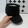 Gorro de Punto de Moda para Mujer Otoño e Invierno con Forro Polar, Gorra de Béisbol de Parte Superior Abierta con Protección para Orejas, Cálido Transfronterizo