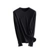 Nova Lã Acrílica Aquecedora de Seda de Amoreira Forrada com Lã Nervurada Nutritiva para a Pele Roupa Íntima Térmica Multicolorida Camiseta Base Feminina Roupa Quente