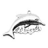 21X35Mm 2.8g Joyería DIY Accesorios Mayoreo Animales Marinos Mejores Amigos Delfín Colgante