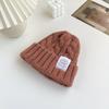 Gorro de lana colorido para niña coreana, gorro de punto simple y cálido, gorro de punto grueso para invierno, gorro de moda para mujer al por mayor