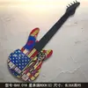 Decoração de Guitarra de Ferro Retrô Pendurada na Parede Criativa para Casa Quarto Bar Restaurante Modelo de Instrumento Musical Pingente Parede Metabo