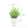 Venta caliente transfronteriza planta artificial planta verde artificial decoración interior y exterior maceta de plástico eucalipto maceta pequeña adornos de flores artificiales