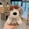 Nuevo Lindo Peluche Perro Westie Creativo Liga para el Cabello Muñeca Falda Llavero Cachorro Lindo Colgante de Bolso para Mujeres