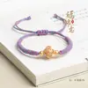 Pulseira de Contas Usável de Fio de Algodão Enrolado à Mão DIY Cinnabar Cera de Abelha Ouro e Prata Corda de Pulseira Corda Trançada Nó Vajra de Xizang