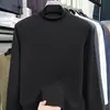 Camiseta de Manga Larga Cálida de Color Sólido Casual para Hombre Auto-calentable Otoño e Invierno Terciopelo Alemán Cuello Medio Alto Prenda Base