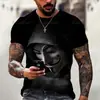 Camiseta Unisex de Manga Corta con Cuello Redondo, Patrón de Payaso DC, Máscara Maligna 3D, Suministro de Fábrica de Estación Independiente de Camarones de Amazon