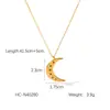 Colar com Pingente de Moda em Aço Inoxidável com Diamantes de Sol e Lua Processado e Personalizado Colar de Aço Titânio com Estrela de Oito Pontas Lua Sol Embossados