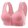 Sujetador tipo chaleco con copa fija y abertura frontal de talla grande para mujer, fino, sin aros de acero, con hebilla