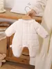 Macacão Acolchoado e Forrado com Fleece Jardim de Inverno da Minnie para Bebês Roupa Externa para Recém-Nascidos Roupas Quentes de Inverno para Crianças Pequenas