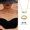 Collar con colgante móvil de circonita de tres diamantes nueva Xinyixin transfronteriza Acero inoxidable Nicho Anillo abierto Juego para mujer