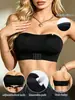 Sujetador tipo banda de estilo europeo y americano, transfronterizo, de cierre frontal, sin tirantes, push-up, antideslizante y anti-exposición para mujer, disponible en tallas grandes, diseñado para levantar y dar soporte