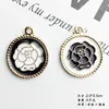 Accesorios para el cabello hechos a mano DIY estilo coreano material de lazo pendientes con colgante redondo de gota de aceite rosa accesorios de joyería de aleación