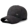 Nueva Gorra de Béisbol Gruesa con Forro de Lana Estilo Invierno para Deportes al Aire Libre, Protección para los Oídos, Sombrero Cálido Casual para Hombres de Mediana Edad y Mayores