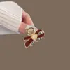 Elegante doce strass arco pato bill clipe grampo de cabelo 2024 novo high-end side forehead bangs hairpin