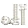 Juego de Tornillos Phillips de Cabeza Redonda Niquelados con Arandela Plana y Arandela de Resorte, Juego Completo de Tornillos