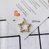 Accesorios de joyería DIY al por mayor, pendientes colgantes individuales de aleación simple con forma de estrella de perla y diamante, material para pendientes, accesorios colgantes