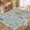 Alfombra de Dibujos Animados para Habitación Infantil Pista de Tráfico Estacionamiento Alfombra de Terciopelo Cristal Alfombra de Juego Educativa Dropshipping Transfronterizo
