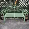 Banco Largo Silla Doble para Estacionar Estilo Europeo Dorado Resistente Sofá Cama de Hierro Mesa de Café de Ocio Simple para Interiores y Exteriores