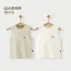 Conjunto de 2 peças de camisetas para bebê, tops finos de algodão puro classe A para verão para meninos e meninas, regatas sem mangas vazadas para recém-nascidos