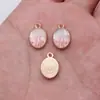 15x 10mm 0,78g rosa DIY vintage liga de zinco acessórios de joalheria pingente geométrico oval