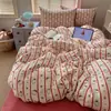 Conjunto de Roupa de Cama Quatro Peças de Algodão Puro Estilo Ins Desenho Animado Temporada de Volta às Aulas Algodão 100% Puro Algodão de Xinjiang Conjunto de Três Peças para Estudante